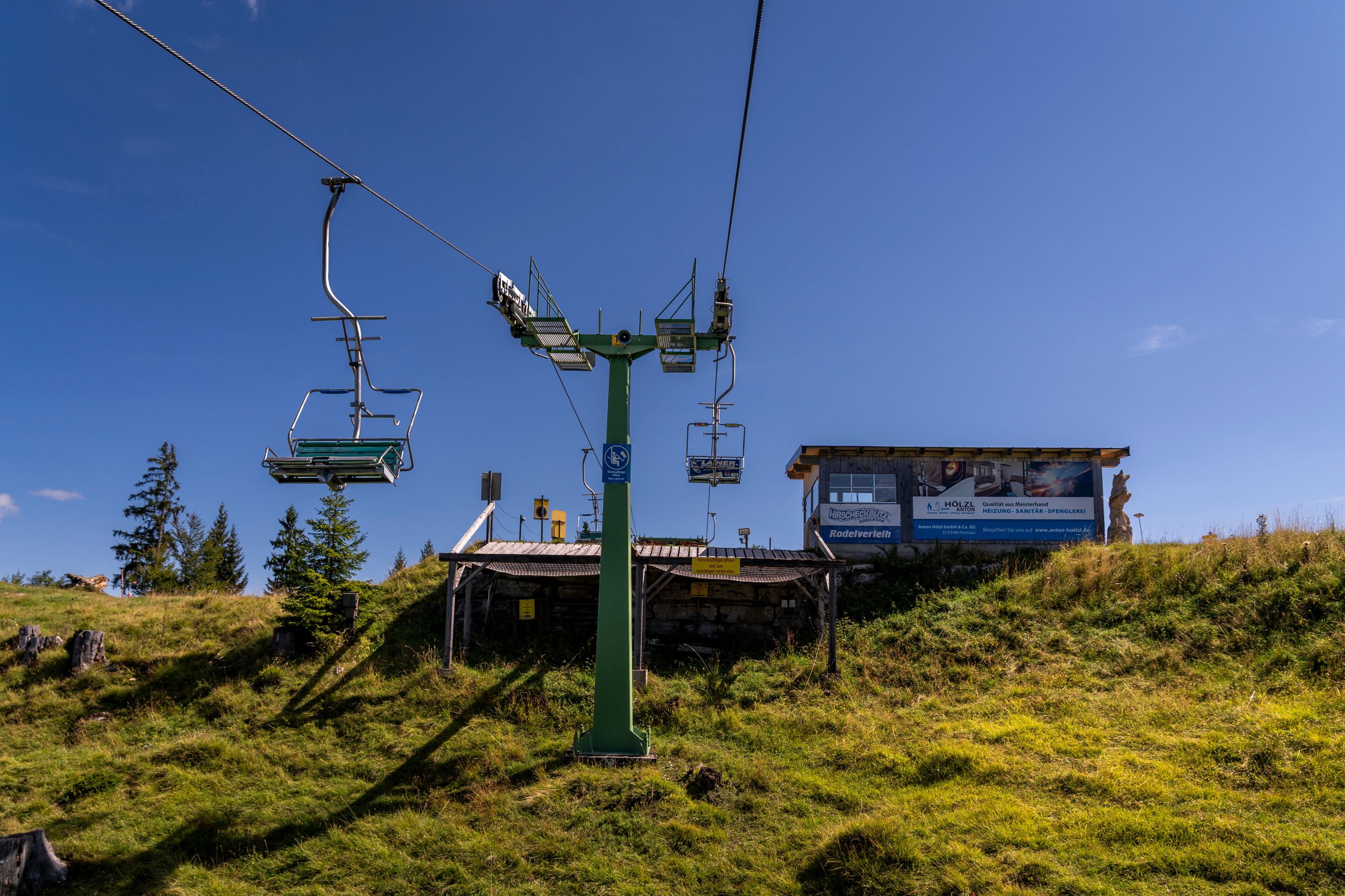 Die Bergstation der Sesselbahn