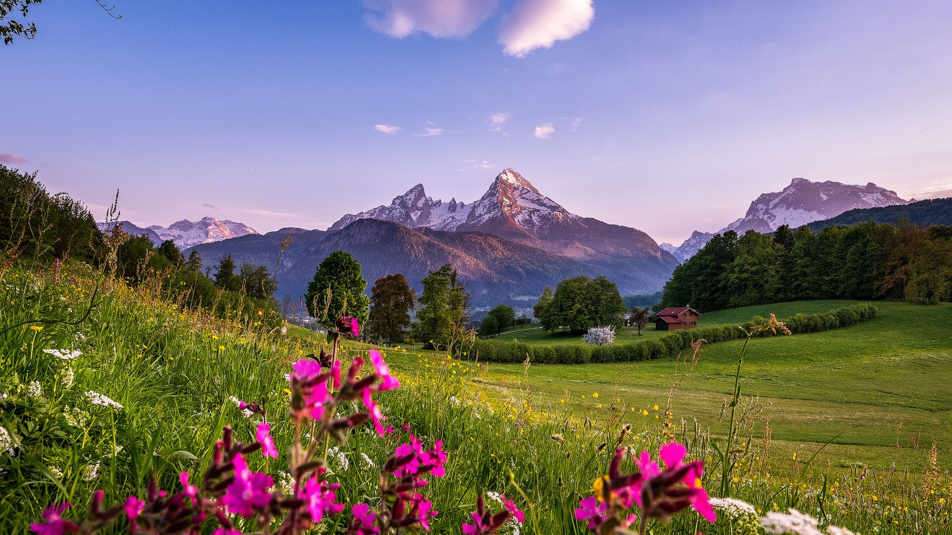 Blick auf den Watzmann von Bischofswiesen aus